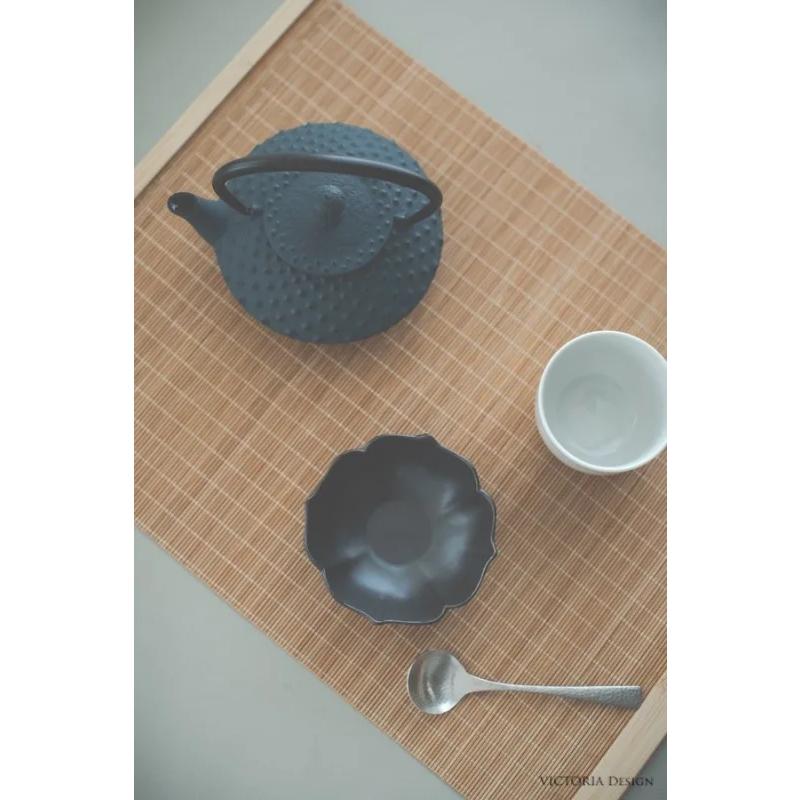 急須 鉄瓶 南部鉄器 平アラレ(ダマン青)/ モダン 内面ホーロー加工