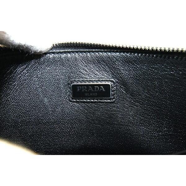 PRADA（プラダ） クラッチバッグ ブラック ブルー レザー 中古
