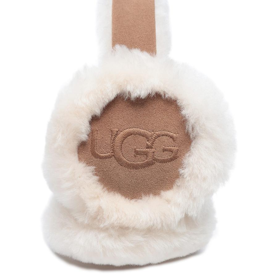 UGG（アグ） イヤーマフ レディース ロゴ 刺繍 シープスキン ボア