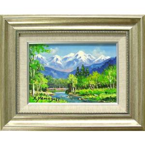 絵画 油絵 木曽 駒ヶ岳 （岡島哲夫） 【海・山】【肉筆】【油絵