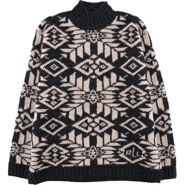 古着 ラルフローレン Ralph Lauren LAUREN ローレン 総柄 ハイネック