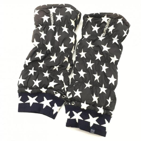 美品】パーリーゲイツ レッグウォーマー 黒×白 星柄 裏起毛 レディース