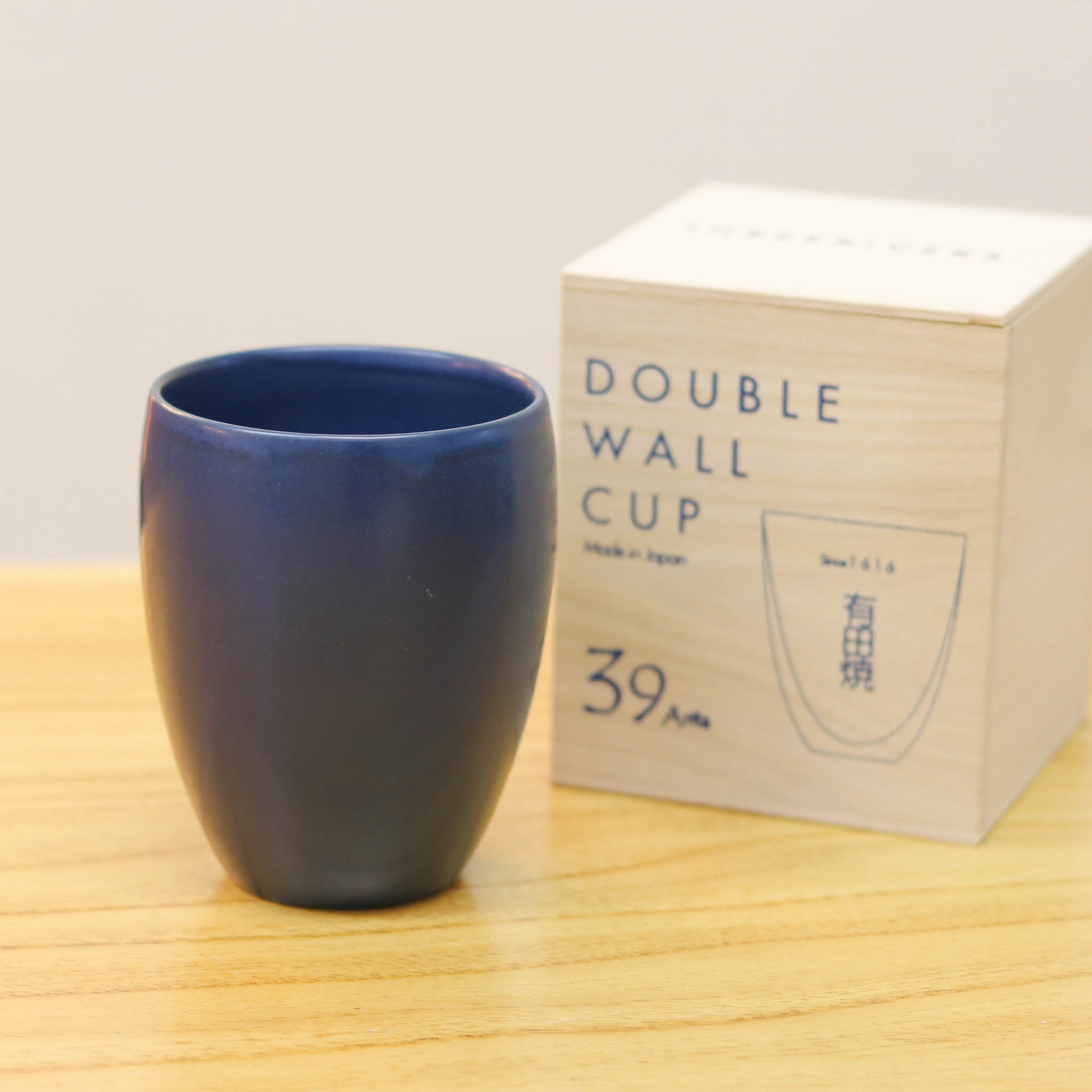 有田焼 | ダブルウォールカップ | 青伊羅保 | L | THREERIVERS