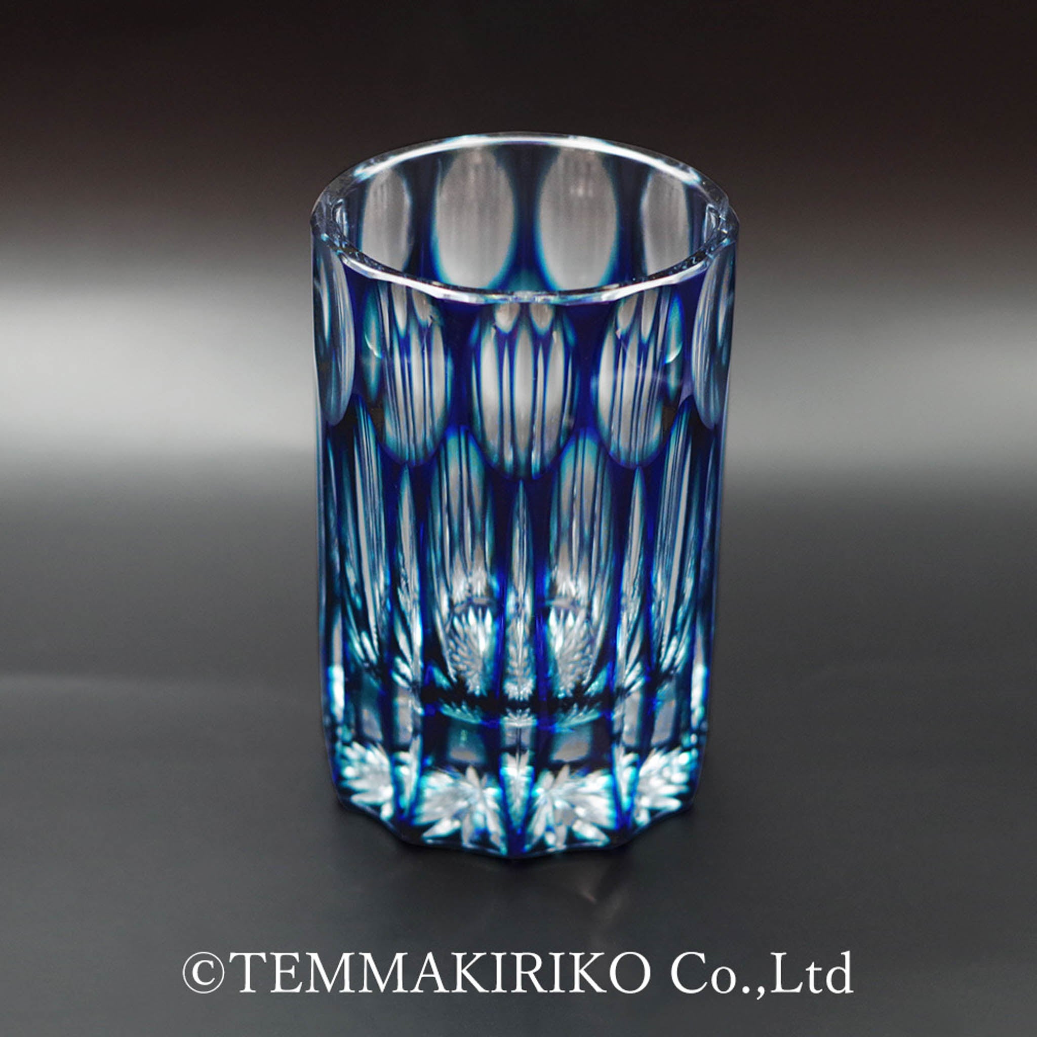 天満切子 ハイボールグラス | 剣 二色被せ | 青・緑 | 天満切子株式会社