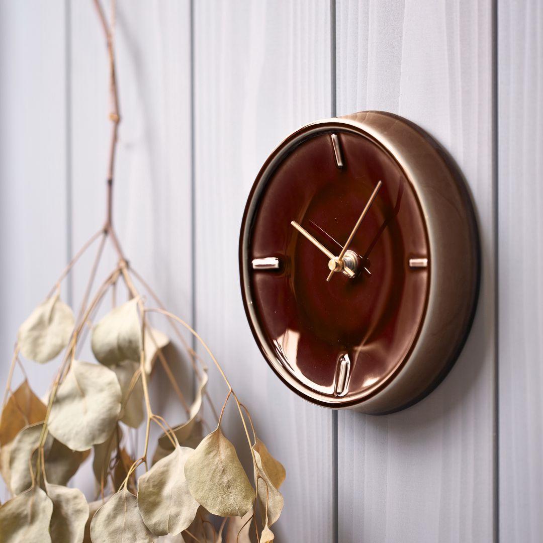 美濃焼 時計 | 掛時計 GLAZED CLOCK | 飴釉 Z-03 | SUGY