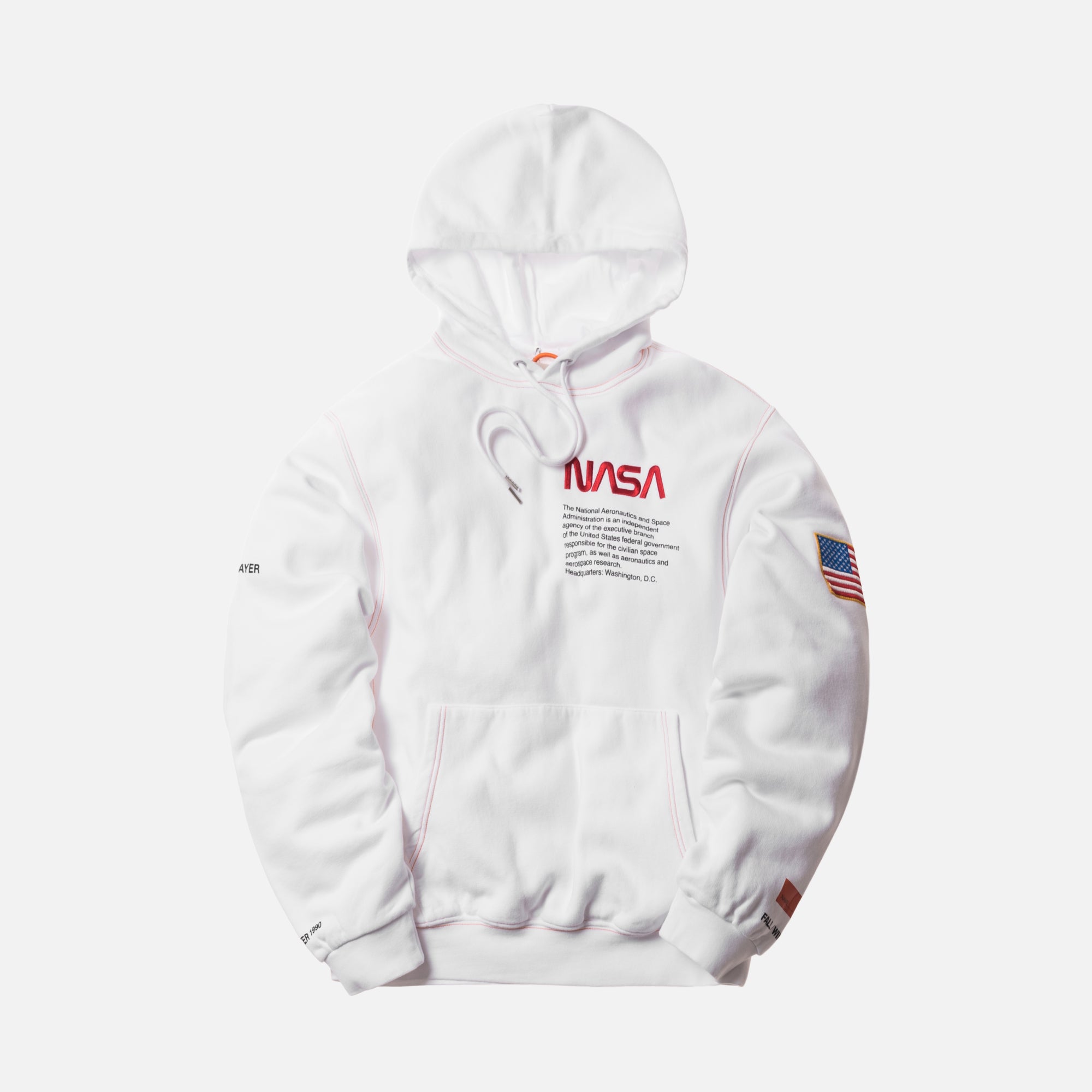 Heron Preston x NASA Hoodie - White / Orange – Kith