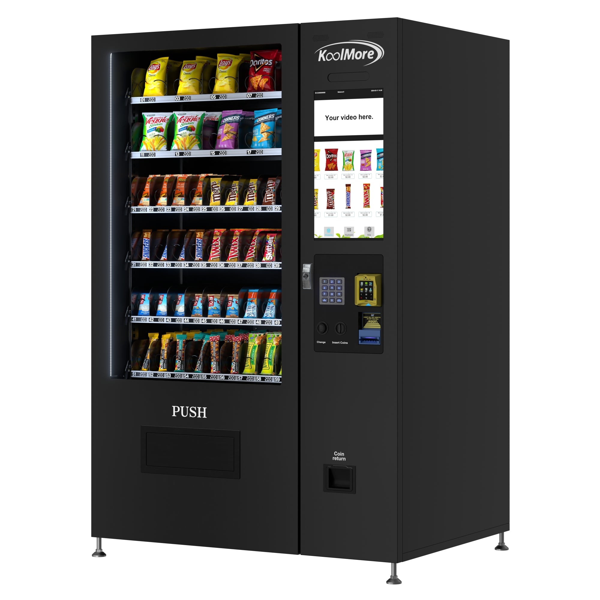50 in. 60-Slot Snack Vending Machine with 22-inch Touch Screen