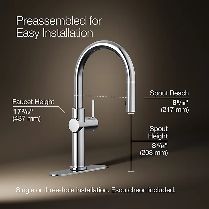 Crue Pull-Down Single-Handle Kitchen Faucet | K-22972 | KOHLER