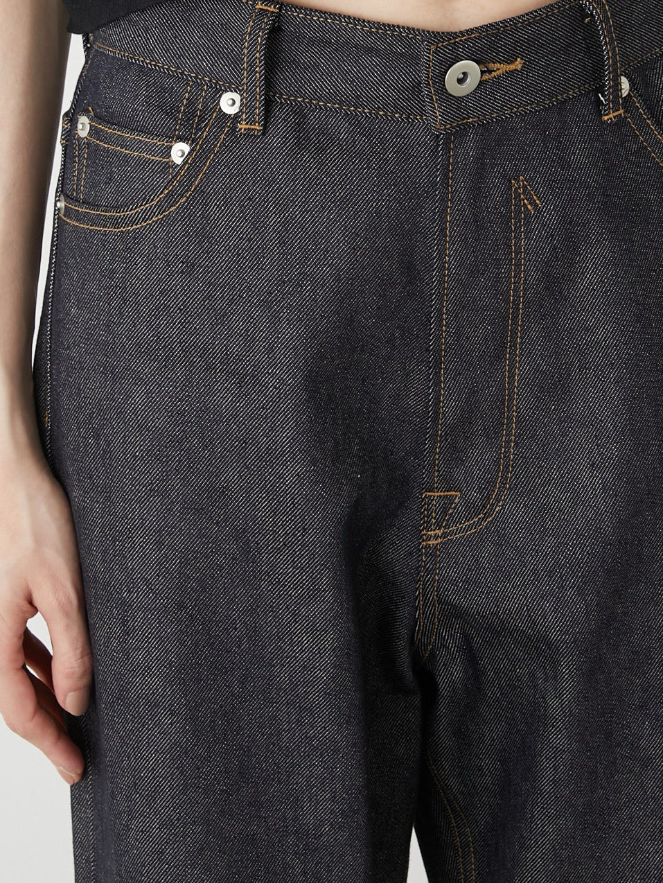 high waist straight denim pants – LA PEAU DE GEM