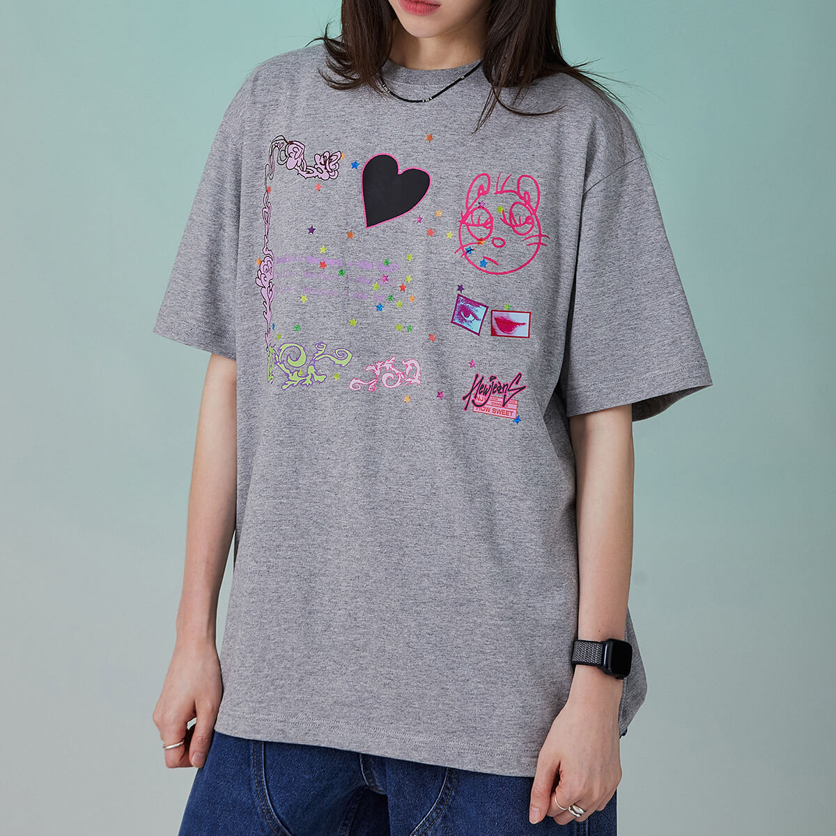 NewJeans How Sweet T-Shirt Melange Grey (DANIELLE) – LINE FRIENDS_US