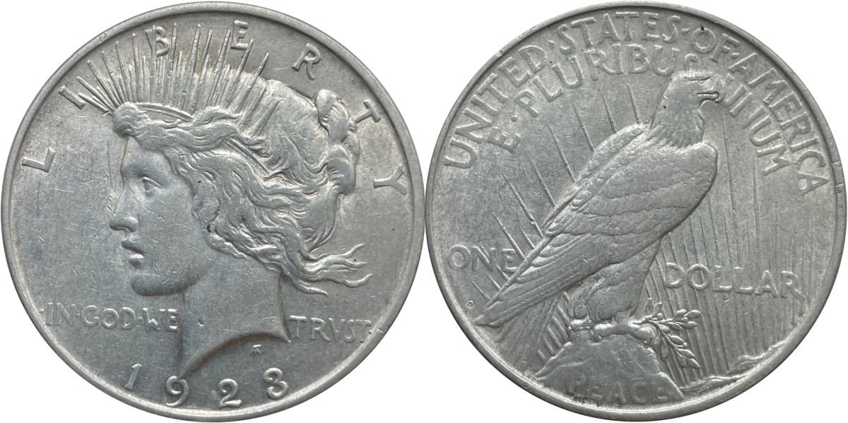 1935年 ピースダラー 銀貨 自由の女神像 鷹デザイン 1935年 ピース