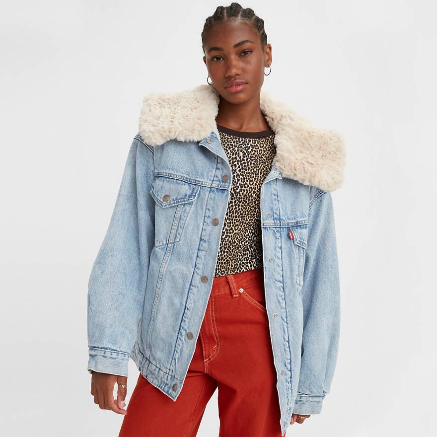 Xl Oversized Sherpa Trucker Jacket - Medium Wash | Levi's® US