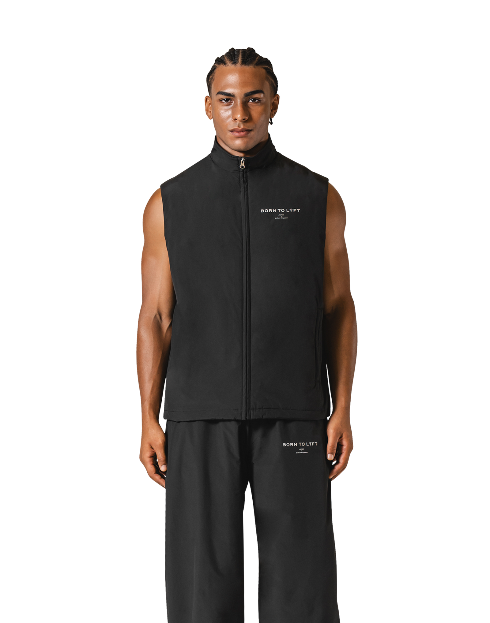 Nylon Zip Up Vest - Black – LÝFT