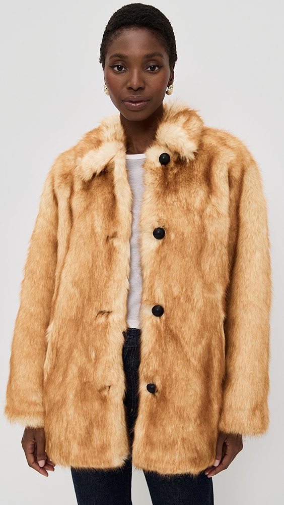 L'AGENCE Lizbeth Long Faux Fur Jacket | Shopbop