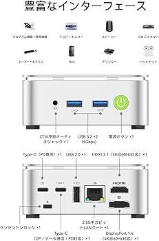 Amazon.co.jp: ミニ PC Ryzen 5 3500U搭載 N150/N97 より速い GMKtec