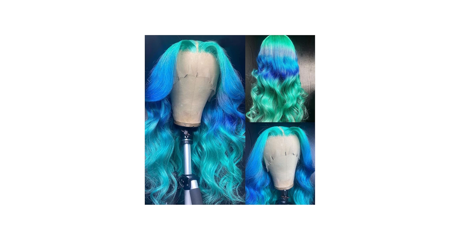 Amazon.com : Anlimer13x6 Blue Lace Frontal Wig Mint Green Blue
