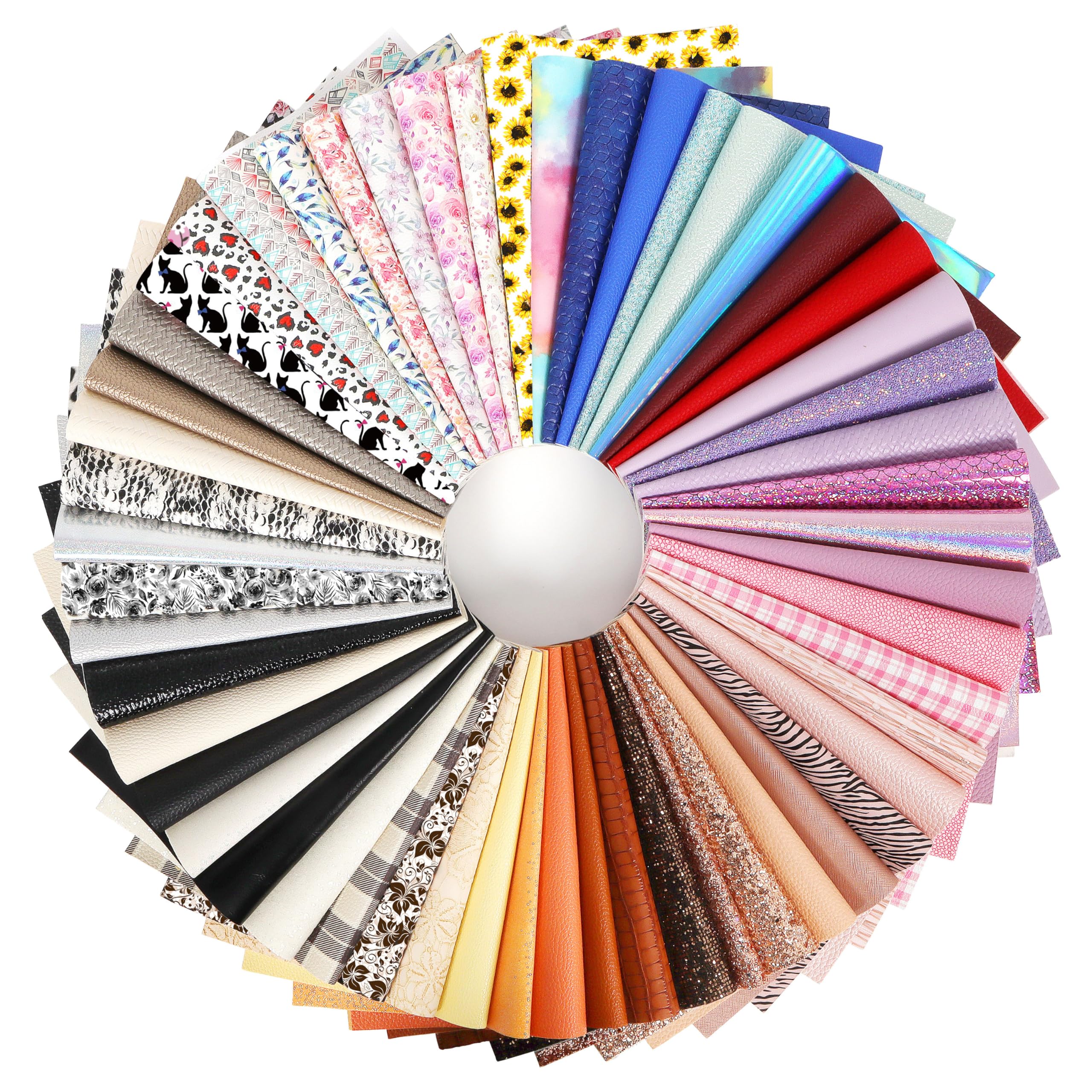 Amazon.com: LOTOFUN 30 Pieces Random Colors Faux Leather Sheets 8X