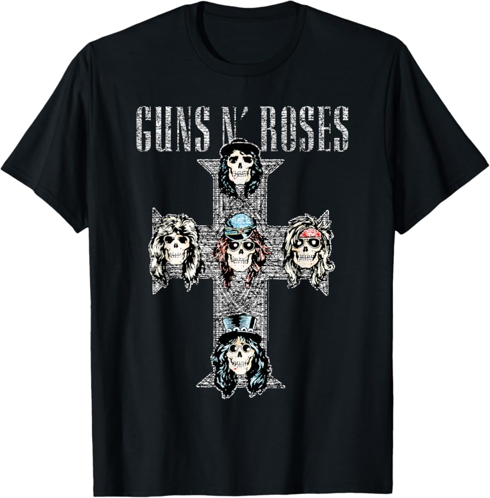 Amazon | Guns N' Roses 公式ヴィンテージクロス Tシャツ | Tシャツ