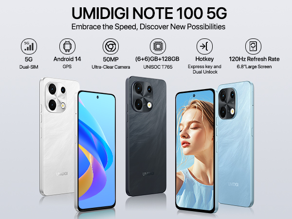 Amazon.com: UMIDIGI Note 100 5G Cell Phone, Android 14 Unlocked