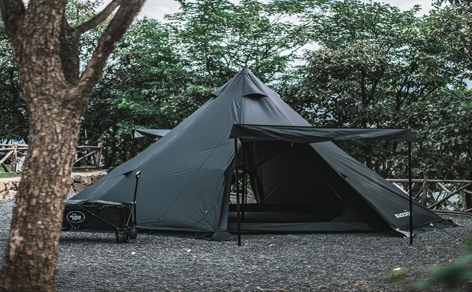 Amazon.co.jp: BLACKDOG(黒犬) OUTDOOR ワンポールテント ワンタッチ