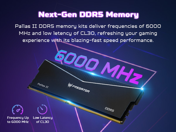 Acer Predator Pallas II DDR5 RAM 64GB (32GBx2) 6400MHz CL30 PC5