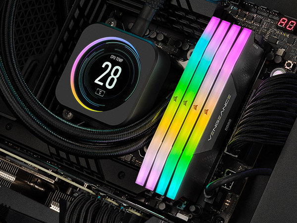CORSAIR VENGEANCE RGB DDR5 RAM 32GB (2x16GB) 6400MHz CL32 Intel