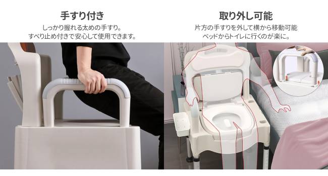 Amazon.co.jp: iimono117 ポータブルトイレ 高さ調整可能 42～55㎝ 6