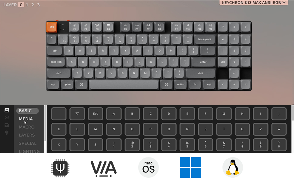 Amazon.com: Keychron K13 Max Low-Profile Wireless Mechanical