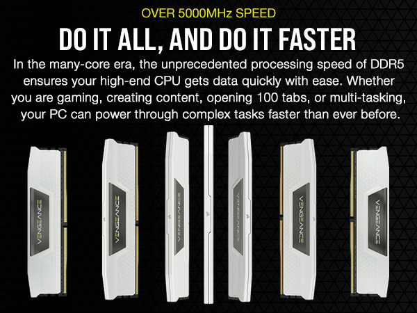 CORSAIR VENGEANCE DDR5 RAM 64GB (2x32GB) 5200MHz CL40-40-40-77