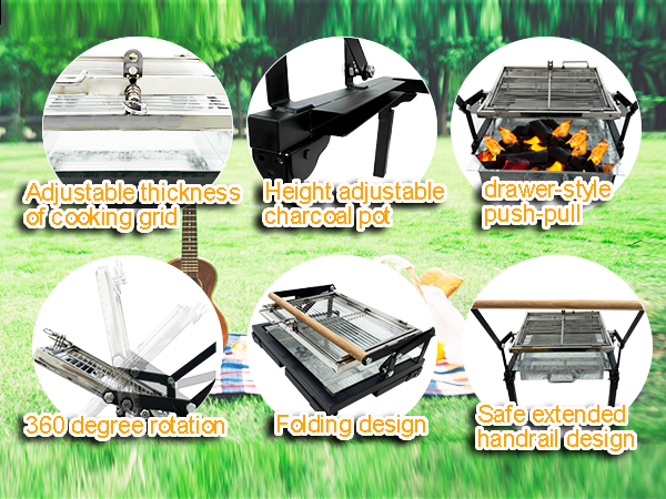 Amazon.com: Folding Barbecue Grill, Portable Charcoal Grill with