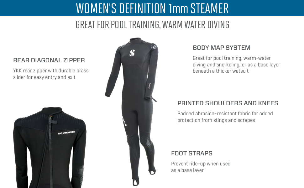 Amazon.com: SCUBAPRO Definition Steamer 1 mm Women's Diving
