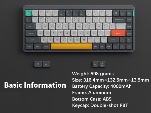 Amazon.com: nuphy Air75 V2 Portable 75% Mechanical Keyboard