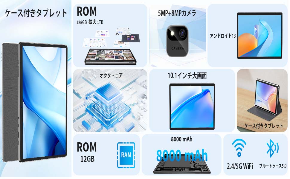Amazon.co.jp: 【2024 NEW Android 13タブレット】タブレット 10インチ