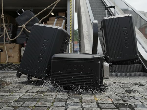 Amazon.com: IZOD Zane 3 Piece Expandable Hardside Luggage Set