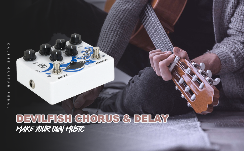 Amazon.com: Caline DCP-03 DEVILFISH Chorus Delay Effect Pedal Dual