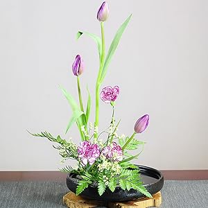 Amazon.co.jp: 水盤 生花用の花器 陶器 セラミックス ブラック 花瓶