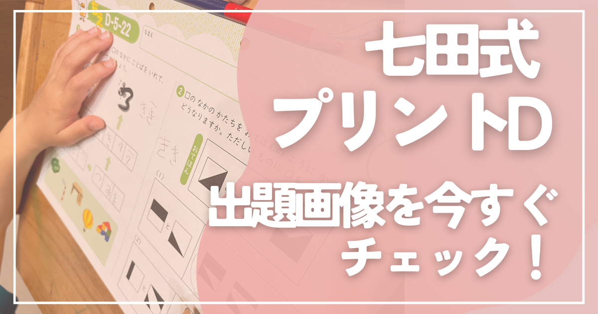 七田式プリントDは難しい？効果は？Cが終わったら絶対やるべきおすすめ