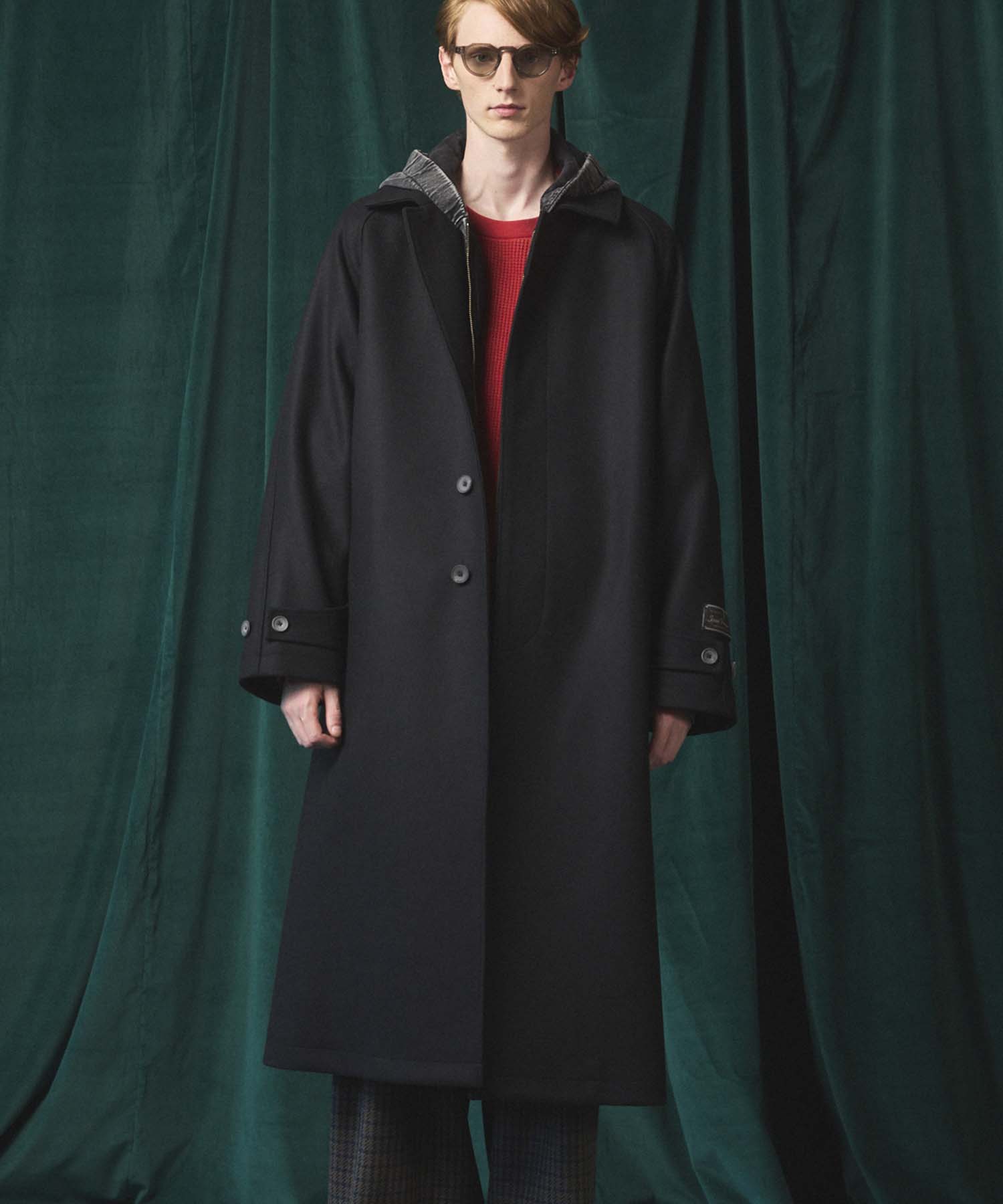 Super140s Prime-Over Melton Balmachan Coat