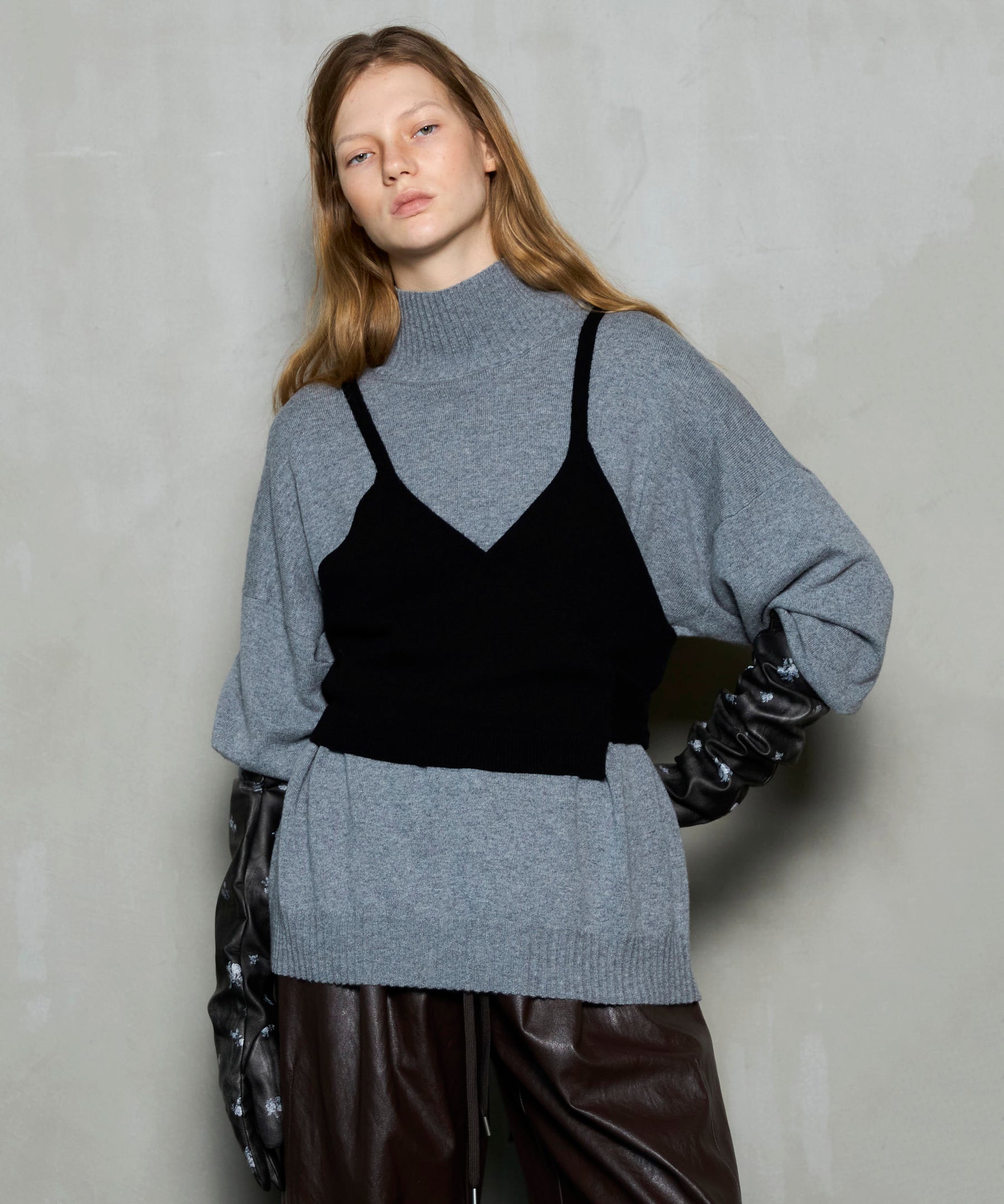 SALE】Bustier Knit Set Turtleneck Tops