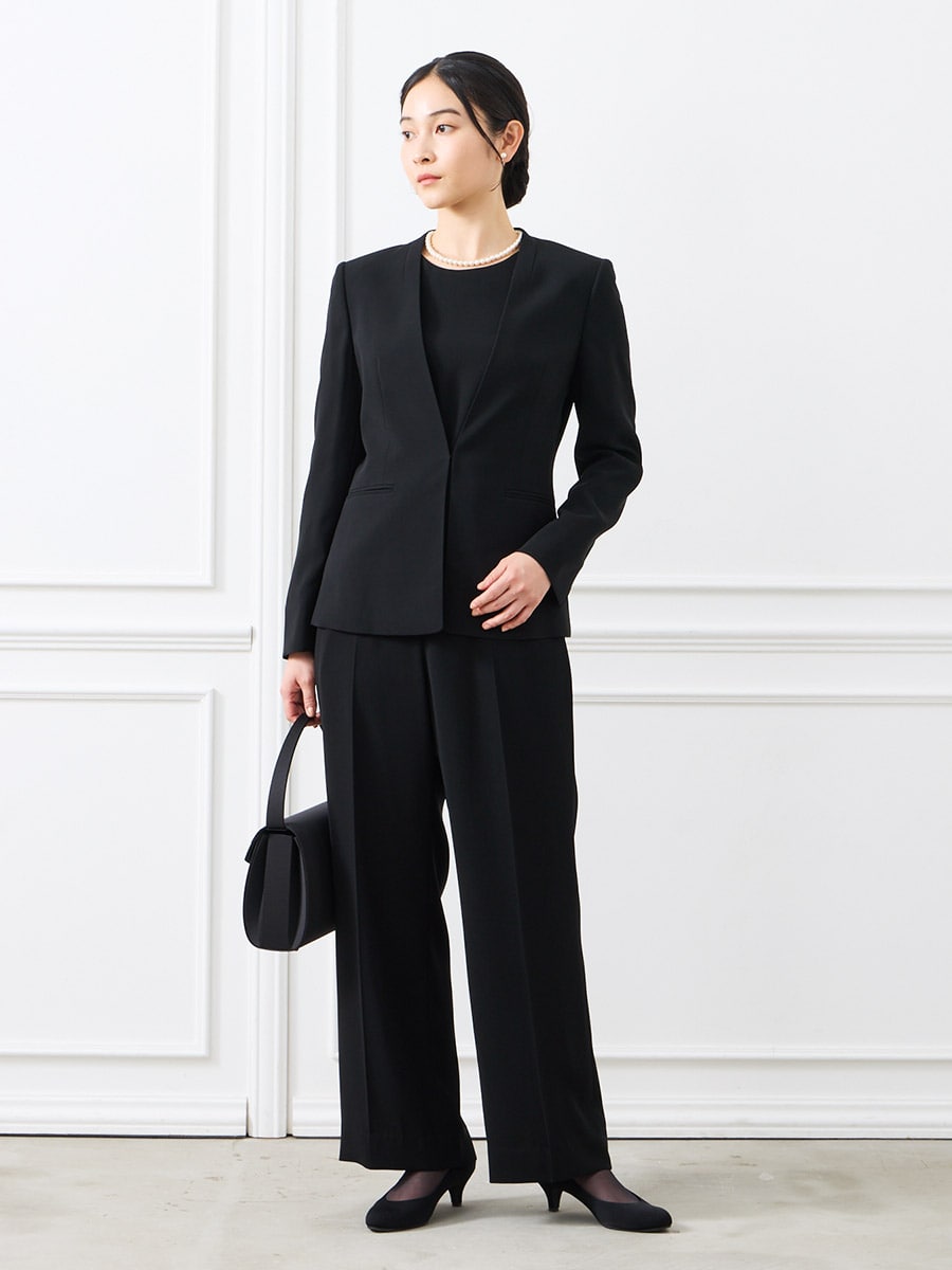 喪服・礼服】【ウォッシャブル】3点セットパンツタイプブラック