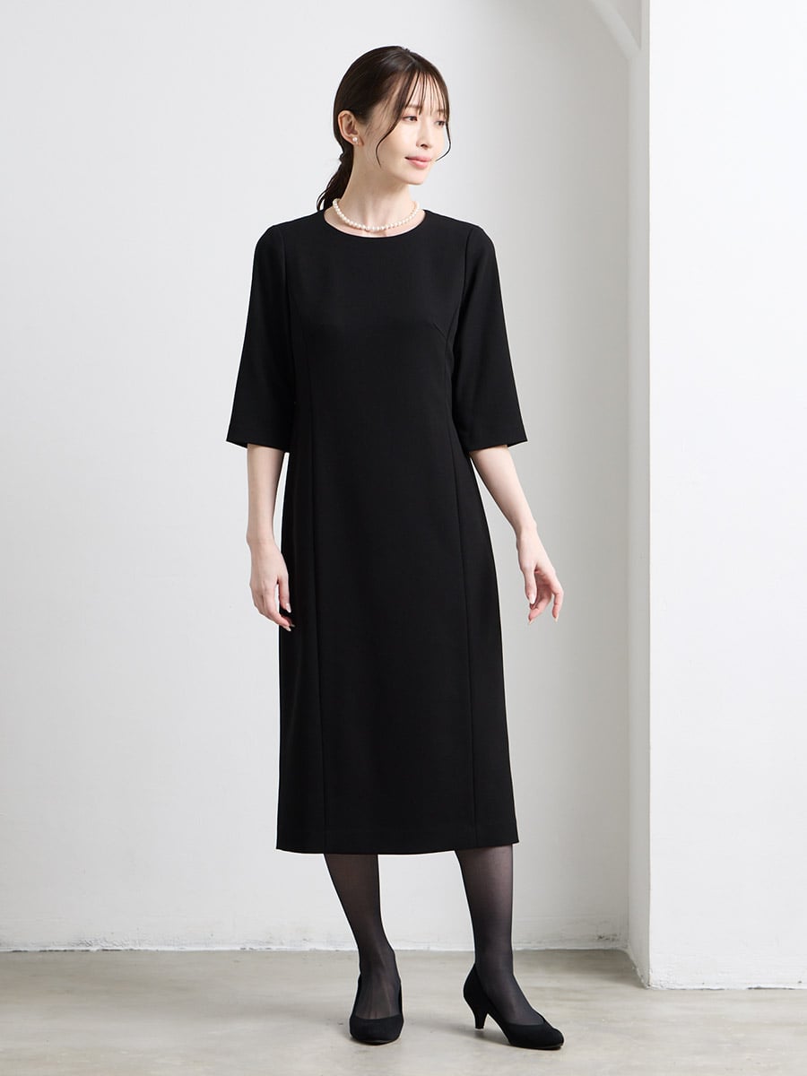 喪服・礼服】【ウォッシャブル】ブラックフォーマルアンサンブル（V