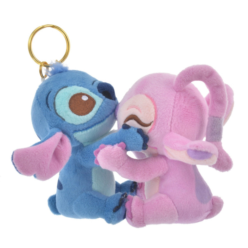 スティッチ＆エンジェル ぬいぐるみキーホルダー・キーチェーン Happy