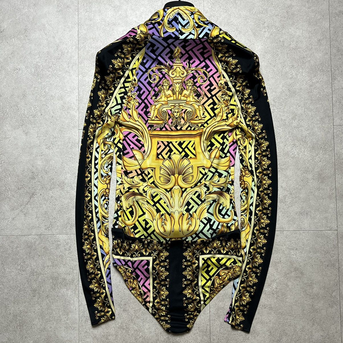 Fendi × Versace VERSACE x FENDI Fendace Gold Baroque Body Suit