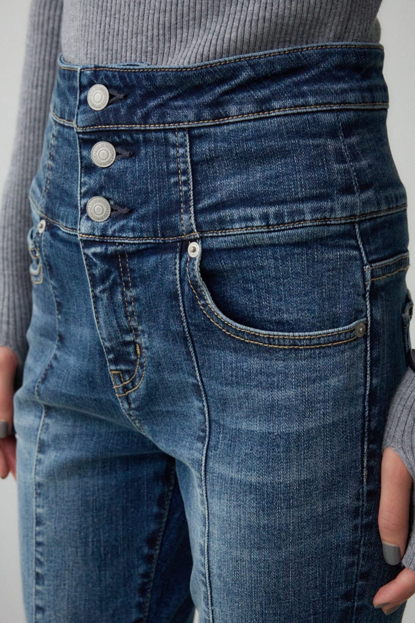 AZUL BY MOUSSY | AZUL DENIM ハイウエストボタンフレアデニム (フレア