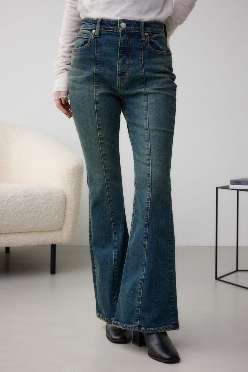 AZUL BY MOUSSY | AZUL DENIM オーバーダイ切替フレアデニム (フレア