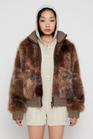 LAGUA GEM | MIX KNIT FAUX FUR ブルゾン (ブルゾン ) |SHEL'TTER WEBSTORE