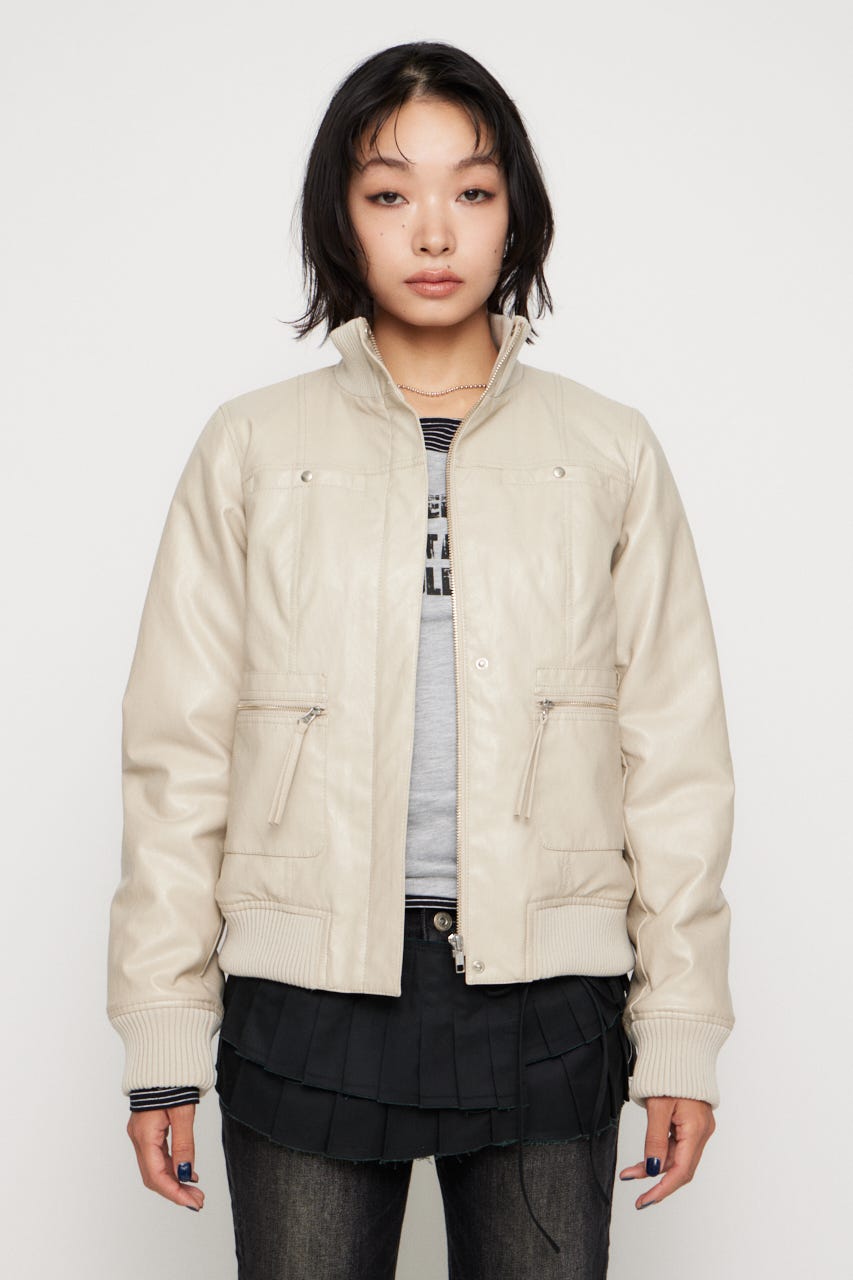 LAGUA GEM | COMPACT FAUX LEATHER ブルゾン (ブルゾン ) |SHEL'TTER