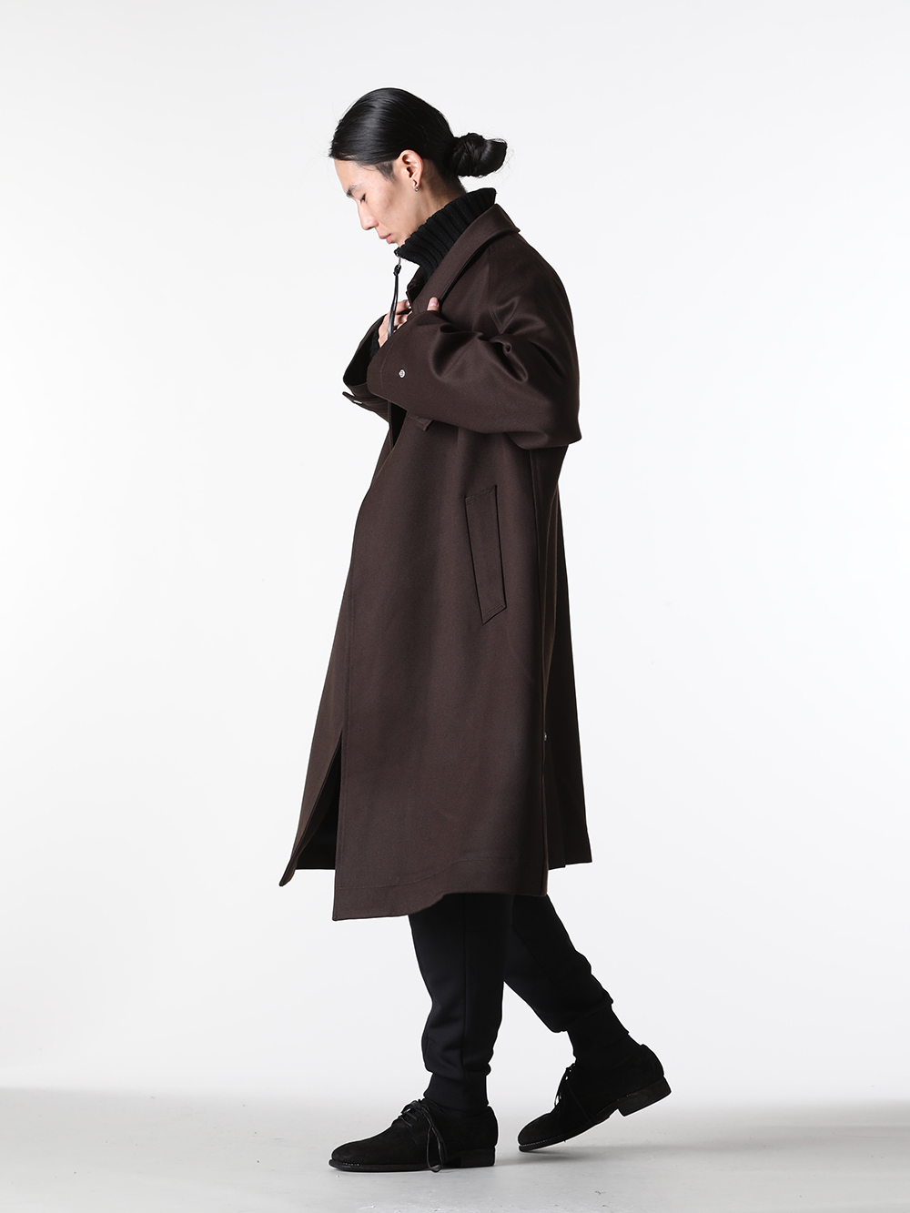 Omar Afridi Balmacaan Coat Driver's Knit Style -FASCINATE