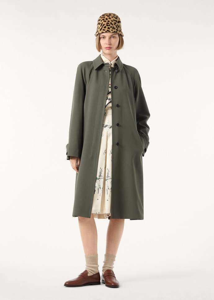 Sea Cliff Sage Virgin Wool - Gurley Trench Coat | Women's coats