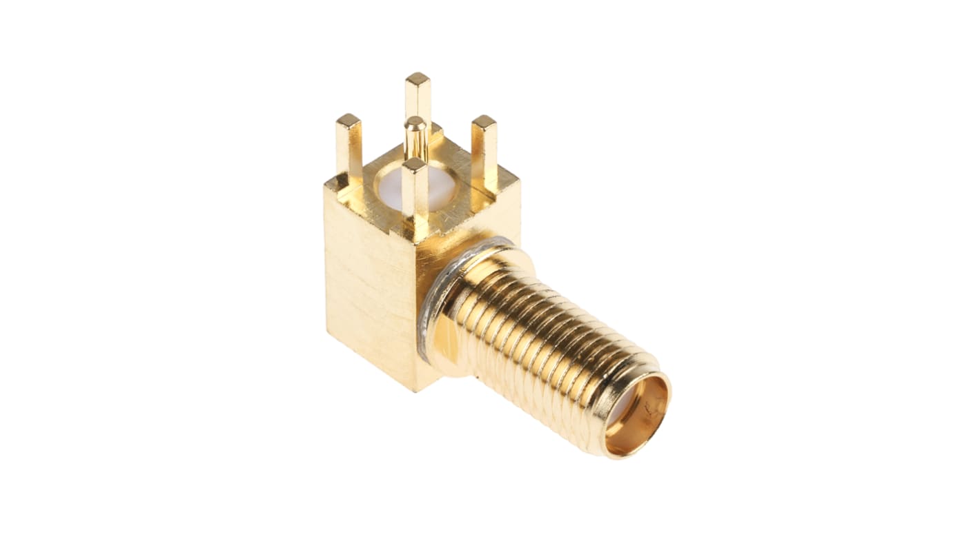 142-0701-501 | Cinch 142 Series PCB Female SMA, 50 Ω, Right Angle